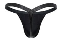 Sukrew Wet Look Bubble Thong Fetish Black