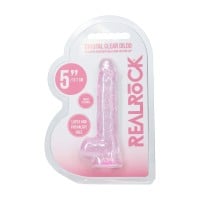 Gelové dildo RealRock Crystal Clear 5″ průhledné