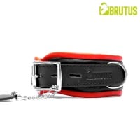 Kožený obojok Brutus čierno-červený