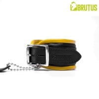 Kožené putá na členky Brutus čierno-žlté