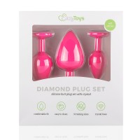 Sada análnych šperkov EasyToys Diamond Plug Set ružová