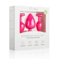 Sada análnych šperkov EasyToys Diamond Plug Set ružová