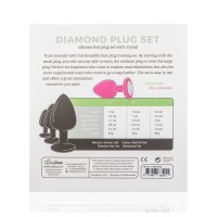 Sada análnych šperkov EasyToys Diamond Plug Set ružová