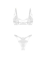 Set erotickej bielizne Obsessive Luise Sublim biely