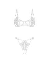 Set erotickej bielizne Obsessive Luise Sublim biely