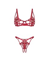 Set erotickej bielizne Obsessive Luise Sublim červený