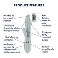 Rabbit vibrátor Satisfyer Pearl Bunny 2 Grey Green