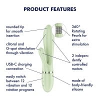 Rabbit vibrátor Satisfyer Pearl Bunny 2 Grey Green