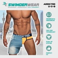 Slipy/plavky Addicted AD1428 Dot Dot Dot Swimderwear Brief modré