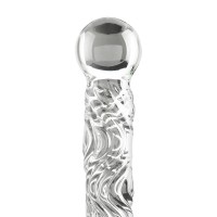 Sklenené dildo a dutky ToyJoy Glass Worxx Crystal Leather Whip