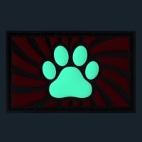 Darklands Red Paw Velcro Tag