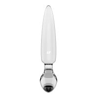 Sklenené dildo a kolík Satisfyer Triple Crystal 1 priehľadné