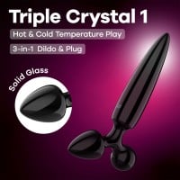 Skleněné dildo a kolík Satisfyer Triple Crystal 1 černé
