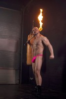 Pánske tangá Sukrew Bubble Thong Party Pink