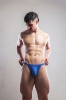 Pánske tangá Sukrew Bubble Thong Blue Hawaii