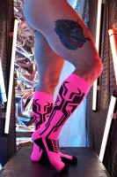Ponožky Breedwell Gagged Cyber Socks neónovo ružové