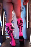 Ponožky Breedwell Gagged Cyber Socks neónovo ružové