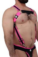 Postroj Breedwell After Dark Body Harness neónovo ružový
