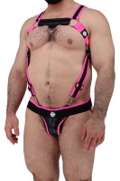 Postroj Breedwell After Dark Body Harness neónovo ružový