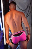 Boxerky Breedwell Circuit Breaker Boxer Brief neónovo ružové