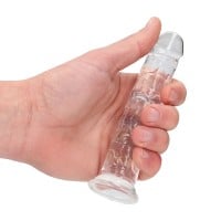 Gélové dildo RealRock Crystal Clear Realistic 5″ priehľadné