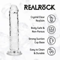 Gélové dildo RealRock Crystal Clear Realistic 5″ priehľadné