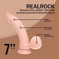 Vibračné dildo s pohyblivými semenníkmi RealRock 7″ Flesh