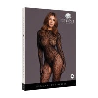 Le Désir Roxy Leopard Open Knit Cat Suit S–XL