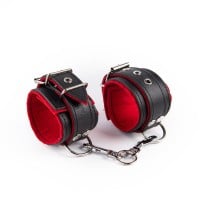 BlackRed Leather Wrist Restraints Black-Red