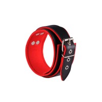 BlackRed Leather Collar Black-Red