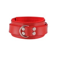 BlackRed Leather Collar Red-Red