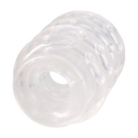 Sada kroužků Doc Johnson Ball Stretcher Multi-Ring System průhledná
