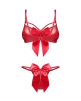 Set podprsenky a tang Obsessive Gifty Red