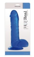 Gélové dildo Toyz4Lovers Real Rapture 10″ modré