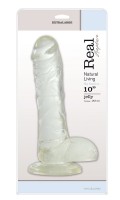 Gélové dildo Toyz4Lovers Real Rapture 10″ priehľadné