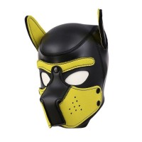 Psia maska Neoprene Puppy Hood žlto-čierna