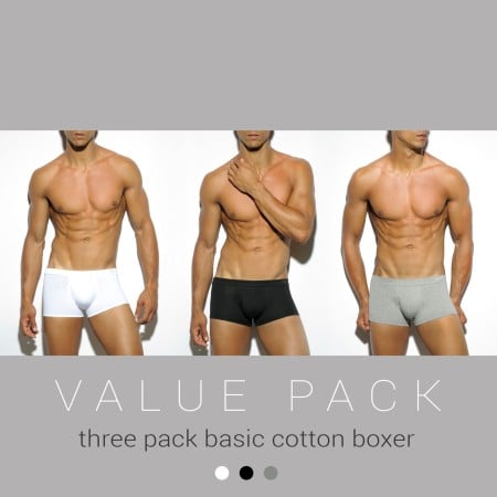 ES Collection UN185P 3 Pack Basic Cotton Boxer