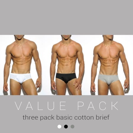 ES Collection UN184P 3 Pack Basic Cotton Brief