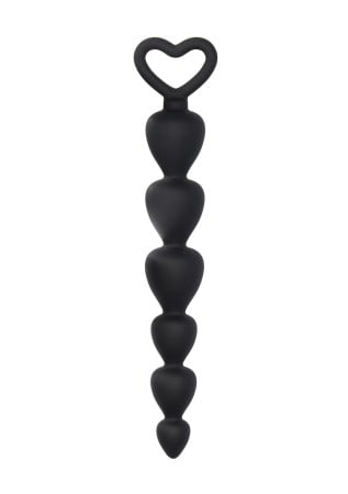 Shots Toys Silicone Anal Beads Black