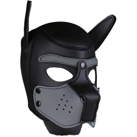 Psí maska Neoprene Puppy Hood šedo-černá