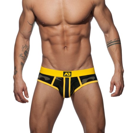 Slipy Addicted AD764 Camo Stripe Brief maskáčovo-žlté