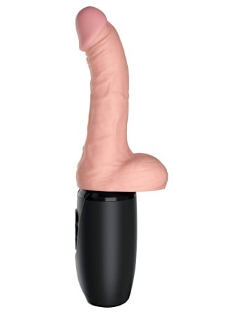 Vibrační dildo s varlaty King Cock Plus 6.5″ Triple Threat