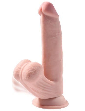 Dildo s pohyblivými semenníkmi King Cock Plus 8″ Triple Density