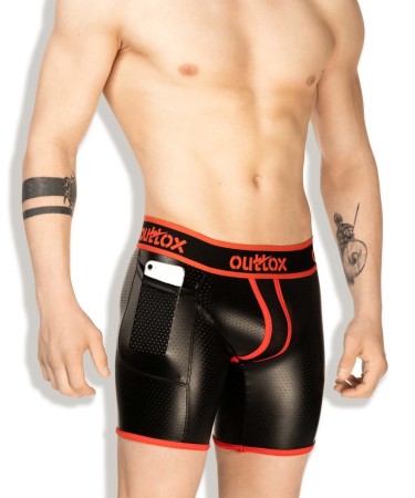Outtox SH141-10 Zippered-Rear Cycling Shorts Red