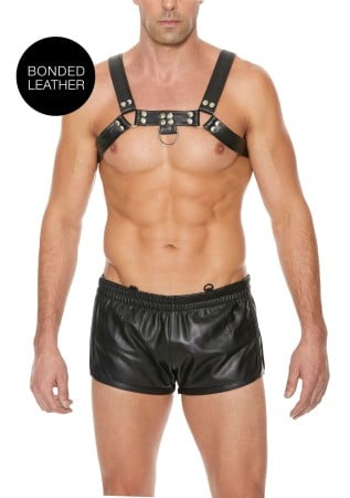 Ouch! Chest Bulldog Harness Black