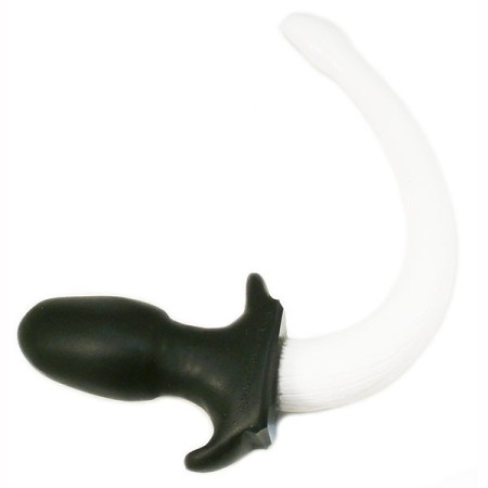 Anální kolík s ocasem SquarePegToys Happy Puppy Tail White M