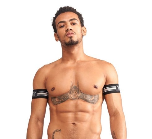 Mister B Urban Club Biceps Bands Striped Grey