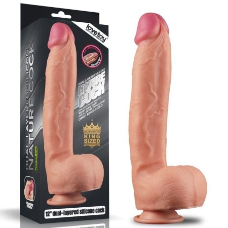 Lovetoy Dual Layered Platinum Silicone Cock 12″