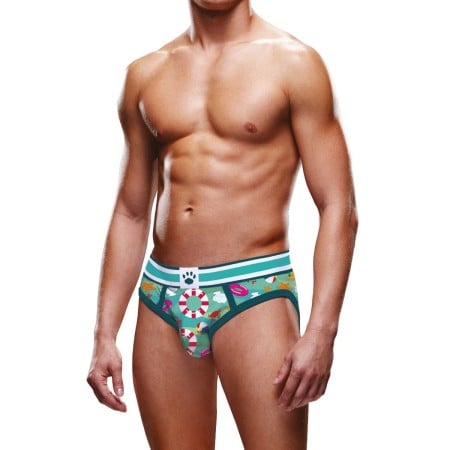 Prowler Beach Brief Green White