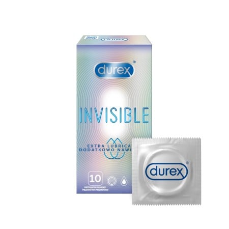 Kondómy Durex Invisible Extra Thin Extra Lubricated 10 ks